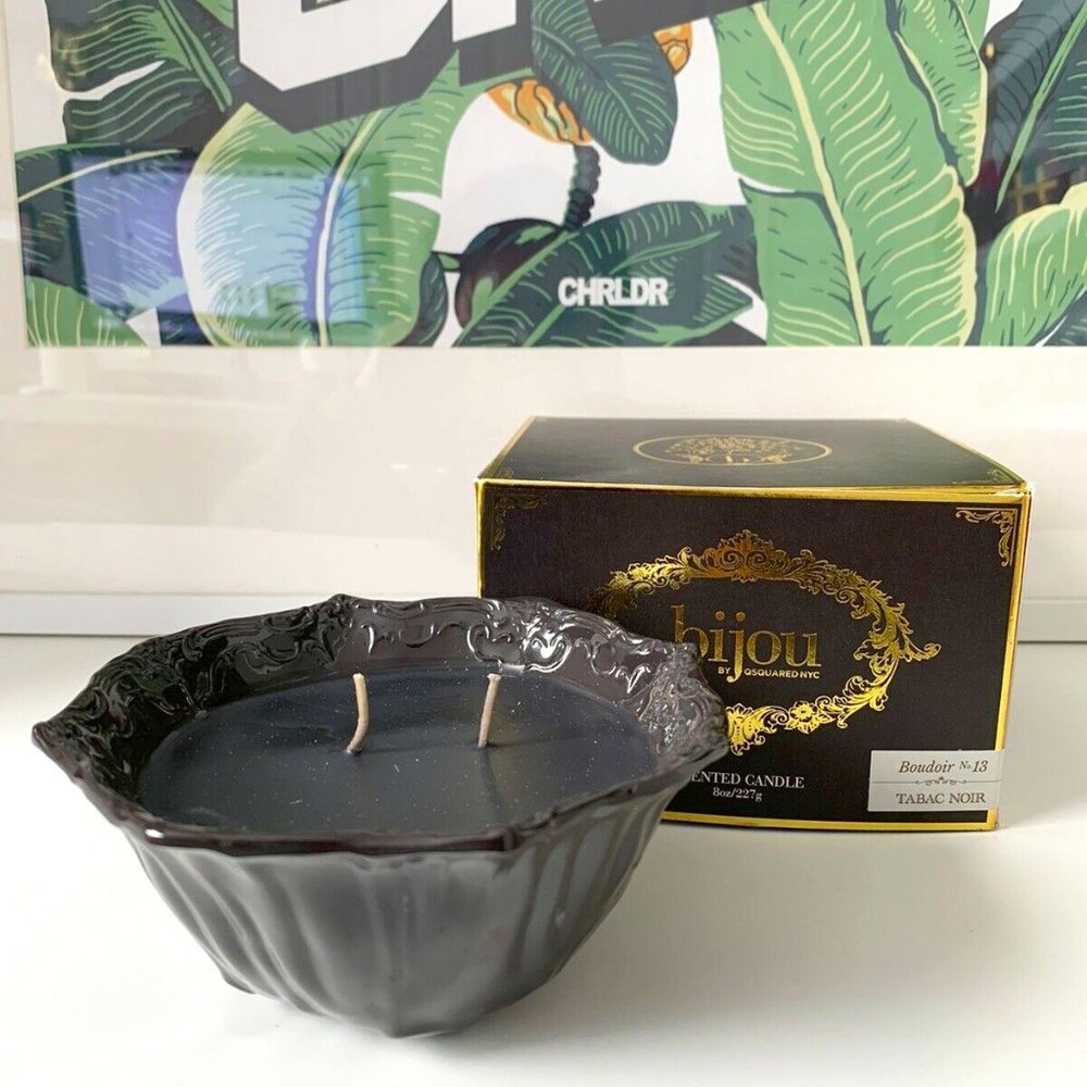 Bijou Tabac Noir Scented Luxury Candle QSQUARED NY